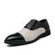 Men's Oxfords Formal Shoes Dress Shoes Walking Vintage Daily PU Comfortable Lace-up Black and White White / Purple Color Block Fall