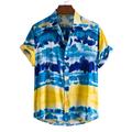 Men's Summer Hawaiian Shirt Button Up Shirt Summer Shirt Casual Shirt Beach Shirt Blue Short Sleeve Tie Dyed Shirt Collar Outdoor Going out Print Clothing Apparel Streetwear Stylish Casual