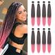 8 Pack Ombre Braiding Hair Pre Stretched - 26 100G/Pack Premium Kanekalon Pre Stretched Braiding Hair Extensions Professional Itch Free Hot Water Setting Perm Yaki Texture Prestretched Hair