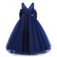 Kids Girls' Dress Paisley Long Sleeve Party Mesh Backless Sweet Polyester Maxi Tulle Dress Summer Spring Fall 3-10 Years Blue