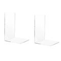 2 Pcs BookendsClear Acrylic Bookends for ShelvesHeavy Duty Book Ends and Desktop OrganizerBook Stopper for Books/Movies/CDs