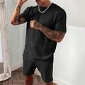 Homme Ensembles T-shirt Survêtement Chemise de tennis Ensemble short et T-shirt Manches courtes Col ras du cou Été Plaid Gymnastique Occasionnel 2 pièces Vacances Tenue quotidienne Tenues de Sport