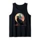 Schwarze Katze mit Mond schwarze Katze Motive lustige japanische Galaxie Tank Top