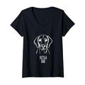 Damen Line Art Best Dog Dad Herren - Vizsla T-Shirt mit V-Ausschnitt