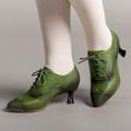 Per donna Stiletto Sandali Oxford Scarpe Bullock Taglie forti Scarpe d'epoca Feste Giornaliero Ritagliare Tallone del gattino Elegante Vintage Di tendenza Similpelle Rosso scuro Nero Bianco