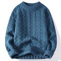 Per uomo Pullover Maglione Maglione lavorato a maglia A coste Cavi Maglia Standard Strappati Lavorato a maglia Liscio Girocollo Contemporaneo moderno Termale Ufficio Da tutti i giorni Abbigliamento