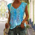Top Canottiera da Donna Canottiera Basic Stampata Senza Maniche Top Regolari V Neck Casual Rosa Blu Viola Arancione Verde