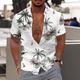 Per uomo Albero di cocco Piante tropicali Camicia Camicia hawaiana Camicia Aloha Manica corta Camicia Collo ripiegabile Di tendenza Hawaiano Originale Esterno Strada Informale Giallo Chiaro Bianco