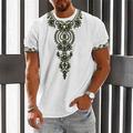 Per uomo Floreale Grafico Maglietta Manica Corta maglietta Stampa 3D Girocollo Camicia Moda Designer Etnico All'aperto Quotidiano Sportivo Bianco Blu Marrone Primavera Estate Abbigliamento S M L XL