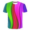 Per uomo Unisex Grafico Arcobaleno 3D Camicia Maglietta Manica Corta maglietta Girocollo Camicia Chic Moderno Feste Casuale Quotidiano Viola Verde Arcobaleno Abbigliamento Taglie Forti S M L XL XXL