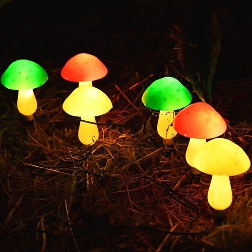 luci a fungo da giardino impermeabili esterne solari 6led 8 modalità illuminazione giardino prato cortile villa passerella patio paesaggio vacanza decorazione luce