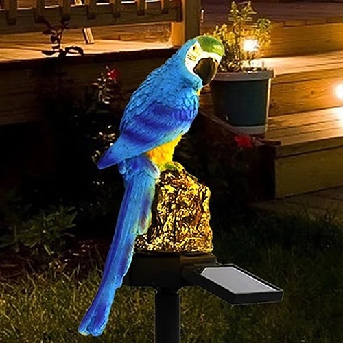 luci solari esterne ha condotto le luci esterne luce del giardino alimentata solare esterno ip65 impermeabile pappagallo ha condotto la lampada da prato chiara fiabesca decorazione del giardino