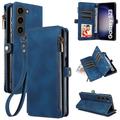 Custodia per telefono per Samsung Galaxy S24 S24 S23 S22 S21 Ultra Plus Note 20 Ultra 10 Plus S10 S9 Plus custodia portafoglio con supporto stand zip slot per schede PU pelle