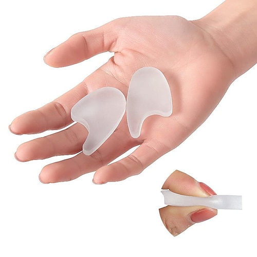 2 separatori per dita in silicone per alleviare il dolore – distanziatori per dita in gel morbido per alluce valgo, dita sovrapposte e allineamento del piede