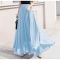 gonna da donna altalena gonne da lavoro gonna lunga gonne lunghe chiffon tinta unita ufficio / carriera quotidiano primaveraamp;chiffon estivo elegante lungo s