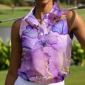 Per donna POLO Viola chiaro Cachi Senza maniche Protezione solare Superiore Abbigliamento da golf da donna Abbigliamento Abiti Abbigliamento