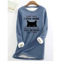 felpa da donna pullover foderata in pile gatto lettera strada casual teddy peloso confortevole girocollo manica lunga top micro-elastico autunnoamp;tessuto morbido traspirante invernale confortevole