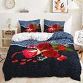 2 pezzi / 3 pezzi rosa fiore vintage san valentino collezione matrimonio set trapunta due pezzi set tre pezzi include un copripiumino 1 o 2 copricuscini set biancheria da letto
