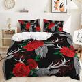 2 pezzi / 3 pezzi rosa fiore vintage san valentino collezione matrimonio set trapunta due pezzi set tre pezzi include un copripiumino 1 o 2 copricuscini set biancheria da letto