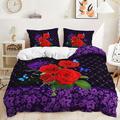 2 pezzi / 3 pezzi rosa fiore vintage san valentino collezione matrimonio set trapunta due pezzi set tre pezzi include un copripiumino 1 o 2 copricuscini set biancheria da letto