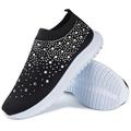 sneakers slip-on arcobaleno da donna – scarpe sportive in maglia colorata con decorazioni in strass per abbigliamento casual e passeggiate