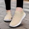 sneakers slip-on arcobaleno da donna – scarpe sportive in maglia colorata con decorazioni in strass per abbigliamento casual e passeggiate