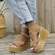 sandali con zeppa espadrillas da donna – scarpe estive con cinturino e plateau in pelle scamosciata verde oliva con chiusura a fibbia, stile casual da spiaggia e da vacanza