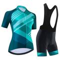 Per donna Maglia con salopette corta da ciclismo Maglia con pantaloncini da ciclismo Manica corta Ciclismo da montagna Cicismo su strada Nero Rosso Blu Pop art Strisce Bicicletta Asciugatura rapida