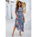abito tubino da donna abito in chiffon prendisole floreale grafico elastico in vita stampa scollo a V spalle scoperte abito lungo abito lungo elegante tropicale festa appuntamento manica corta estate