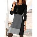 Abito Mini Donna Abito A Quadri Abito Felpa Abito Mini Moda Attiva Outdoor Uscita Fine Settimana Collo Giro Stampa Geometrica A Quadri Vestibilità Larga Nero Blu Viola S M L XL XXL