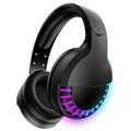 cuffie wireless bt con cancellazione del rumore hifi stereo sound mic deep bass protein earpad rainbow rgb backlight ricaricabile sopra l'orecchio auricolare per pc mac game travel class home office