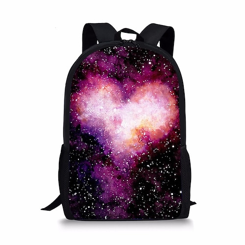 Zaino con stampa galassia – resistente ed elegante zaino scolastico con nebulosa spaziale, spallacci regolabili in tessuto oxford, ampia capacità, cerniera, ideale come regalo per il ritorno a scuola – spazioso zaino con design a notte stellata