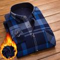 Per uomo Camicie Camicia di flanella Camicia con colletto Camicia con bottoni Scozzese Matrimonio Feste Nero / Bianco Rosso Blu marino Blu Reale Manica lunga Collo ripiegabile Inverno Abbigliamento