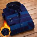 Per uomo Camicie Camicia di flanella Camicia con colletto Camicia con bottoni Scozzese Matrimonio Feste Nero / Bianco Rosso Blu marino Blu Reale Manica lunga Collo ripiegabile Inverno Abbigliamento