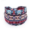 Fascia per capelli con stampa di piume bohémien, fascia sportiva da donna, foulard retrò con bordo largo e nodo
