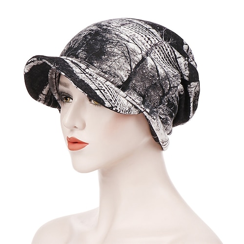 berretti da donna con stampa cappello femminile autunno inverno cappelli da baseball in cotone coda di cavallo vintage berretto turbante caldo visiere berretti