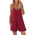 Per donna Taglie UE / USA Tute Streetwear Tinta unita Senza maniche Corpetti Pantaloncini larghi Stondata Collage Casual / quotidiano Morbido Nero Verde militare Rosso Estate