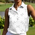 Per donna POLO abbigliamento da golf Bianco Rosa Verde scuro Senza maniche Protezione solare Leggero Maglietta Superiore Abbigliamento da golf da donna Abbigliamento Abiti Abbigliamento
