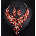 I monili nuziali 1 set Cristallo Strass Lega 1 collana Orecchini Per donna Importante Colorato Romantico Fantasia Fiore decorativo Irregolare Parure di gioielli Per Matrimonio Feste