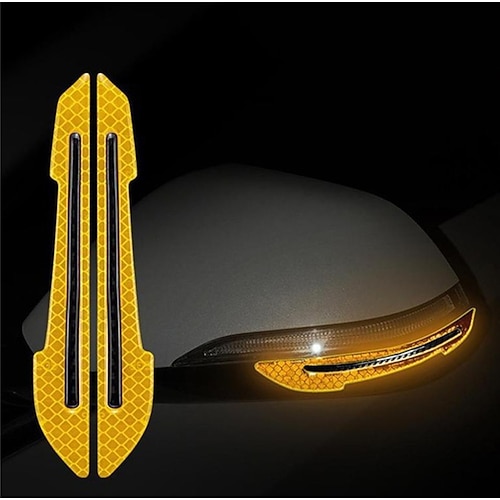 2 pezzi adesivi per auto riflettenti specchietto retrovisore adesivi di protezione riflettenti decalcomanie avvertenza di sicurezza anti-collisione accessori esterni per auto universali