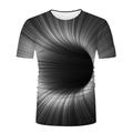 Per uomo Grafico Illusione ottica Maglietta Manica Corta maglietta Stampa 3D Girocollo Camicia Esagerato Essenziale Quotidiano Nero / Bianco Nero 1 # Nero Abbigliamento Normale S M L XL XXL 3XL 4XL