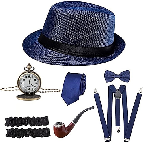 Anni 1920 Abiti Set di accessori Costume Per uomo Halloween Addio al Nubilato Festival Cravatta Cappello Tutte le stagioni