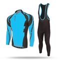 Per uomo Maglia con salopette lunga da ciclismo Manica lunga Ciclismo da montagna Cicismo su strada Inverno Nero Giallo Rosso Bicicletta Pantalone / Sovrapantaloni Maglietta / Maglia Calzamaglia