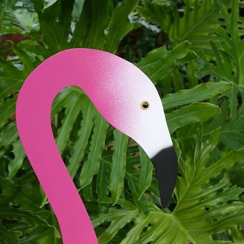 1 ornamento da giardino con fenicotteri, uccello ricciolo: un uccello stravagante e dinamico che gira con la leggera brezza del giardino, decorazione da giardino con fenicotteri