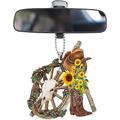 Accessori per Specchietto Retrovisore - Stivali da Cowboy Cappello da Cowboy e Portachiavi a Forma di Sella per Decorazione Auto