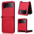 custodia in pelle per samsung galaxy z flip5 flip 5 4 3 flip4 flip3 5g slot porta carte ibridi custodia protettiva per portafoglio per telefono funda coque per samsung galaxy z flip 5 4