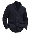 Per uomo Cardigan Maglione Cardigan grosso Maglione corto Cavi Maglia Standard Abbottonare Liscio Bavero Vintage Top caldi Informale Da tutti i giorni Abbigliamento Manica corta Autunno Inverno Nero