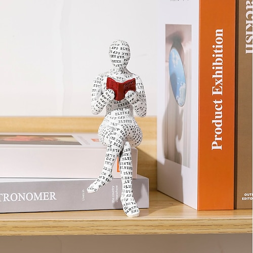 statua moderna di donna che legge statuetta in stampaggio di polpa ornamenti innovativi per la lettura ornamento decorazione per libreria