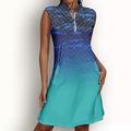 Per donna Abito da golf Blu Senza Maniche Protezione Solare Completo da tennis Abbigliamento da golf da donna Abbigliamento Abiti Abbigliamento