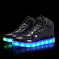 sneakers alte da uomo dorate con led: scarpe luminose e luminose con suole luminose ricaricabili per feste e abbigliamento casual